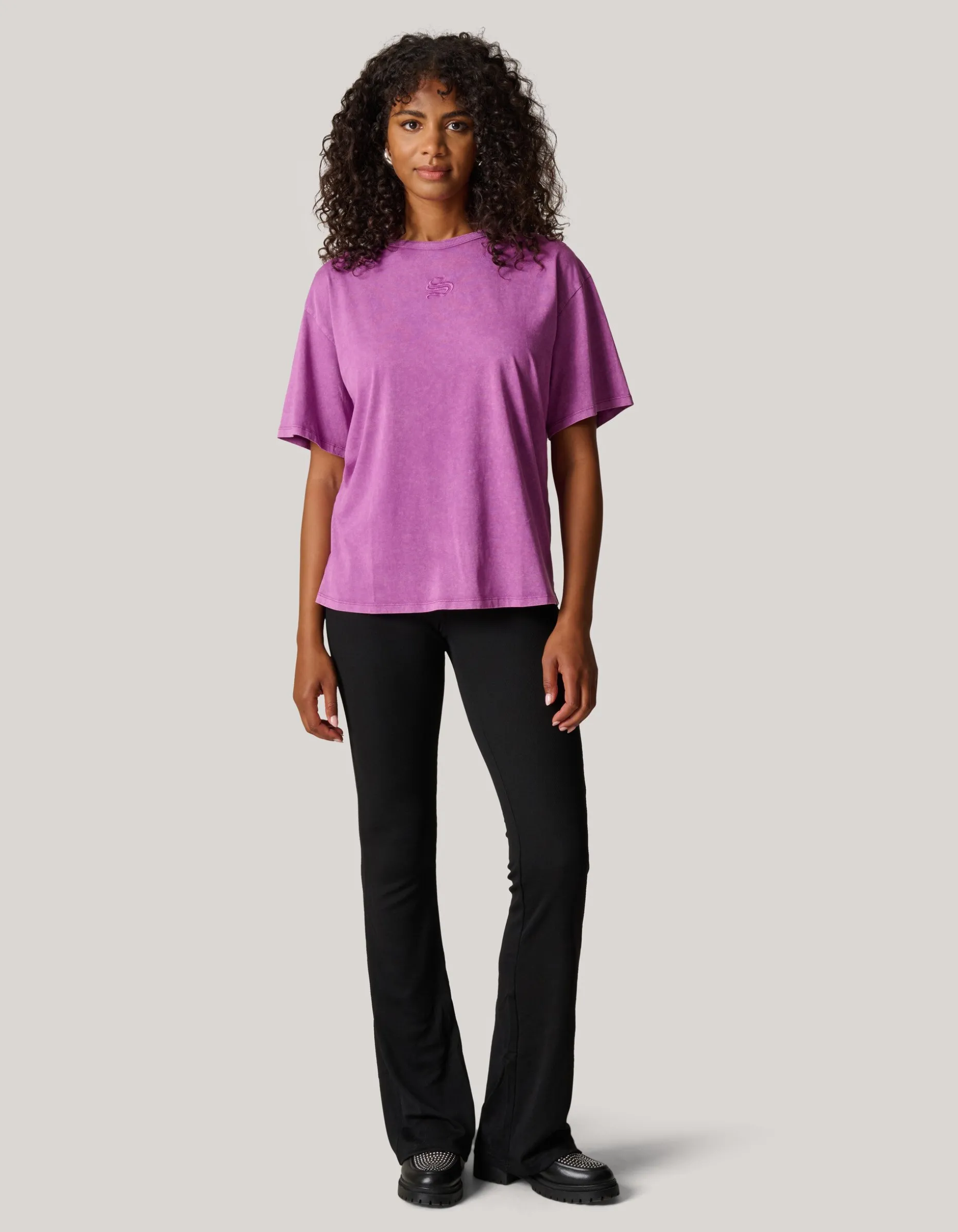 Washed Logo T-shirt Roze