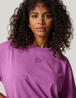 Washed Logo T-shirt Roze