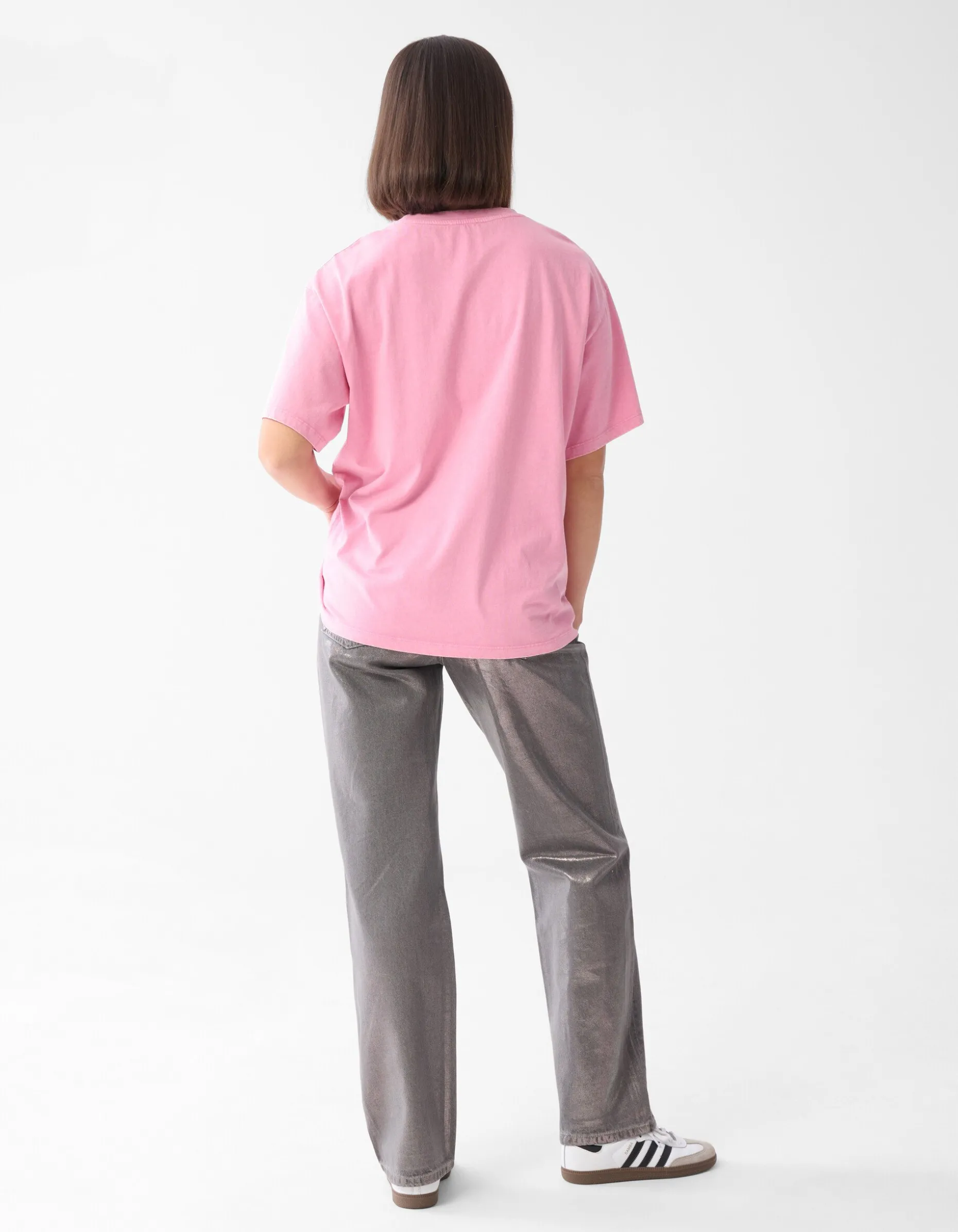Washed Logo T-shirt Roze