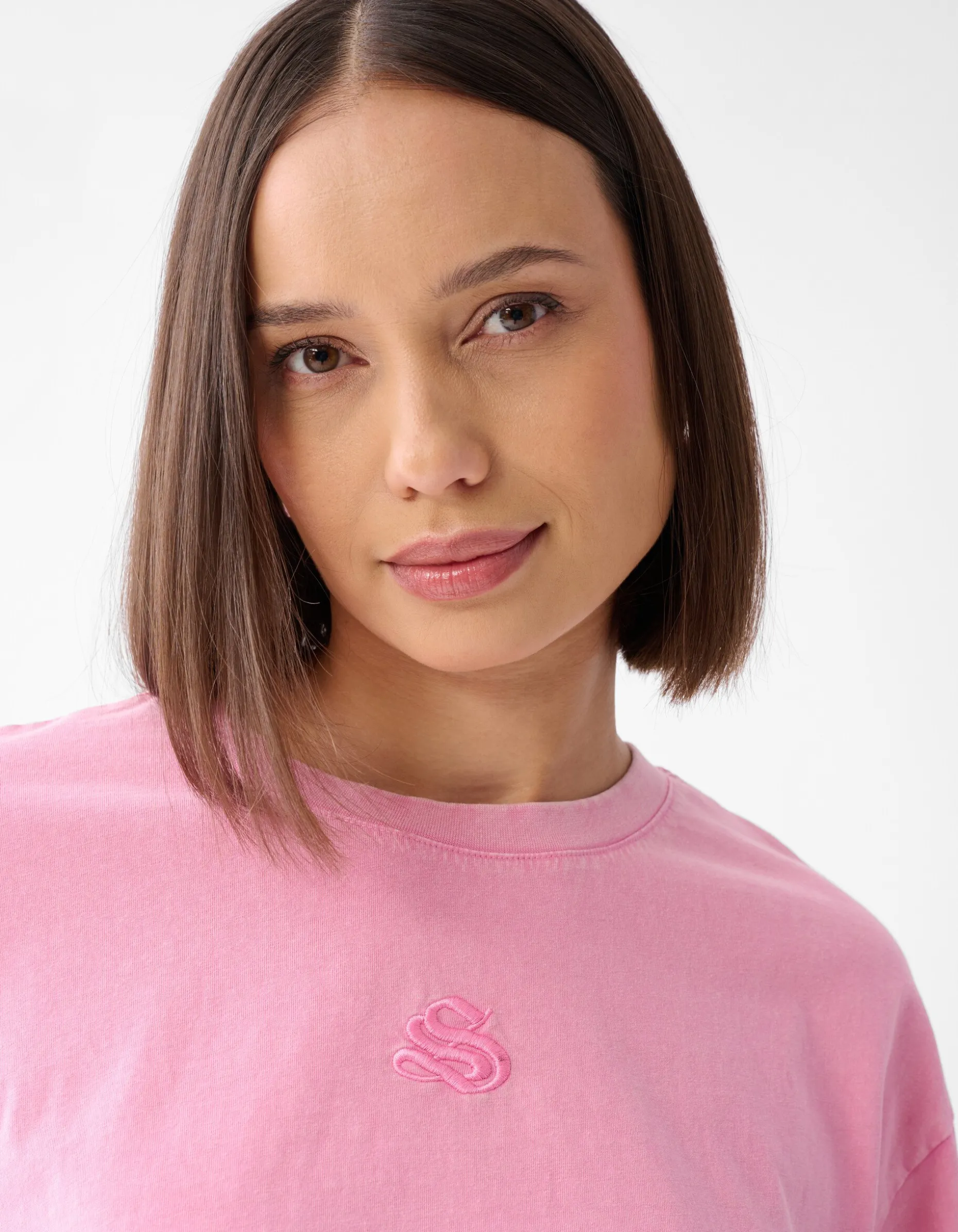 Washed Logo T-shirt Roze