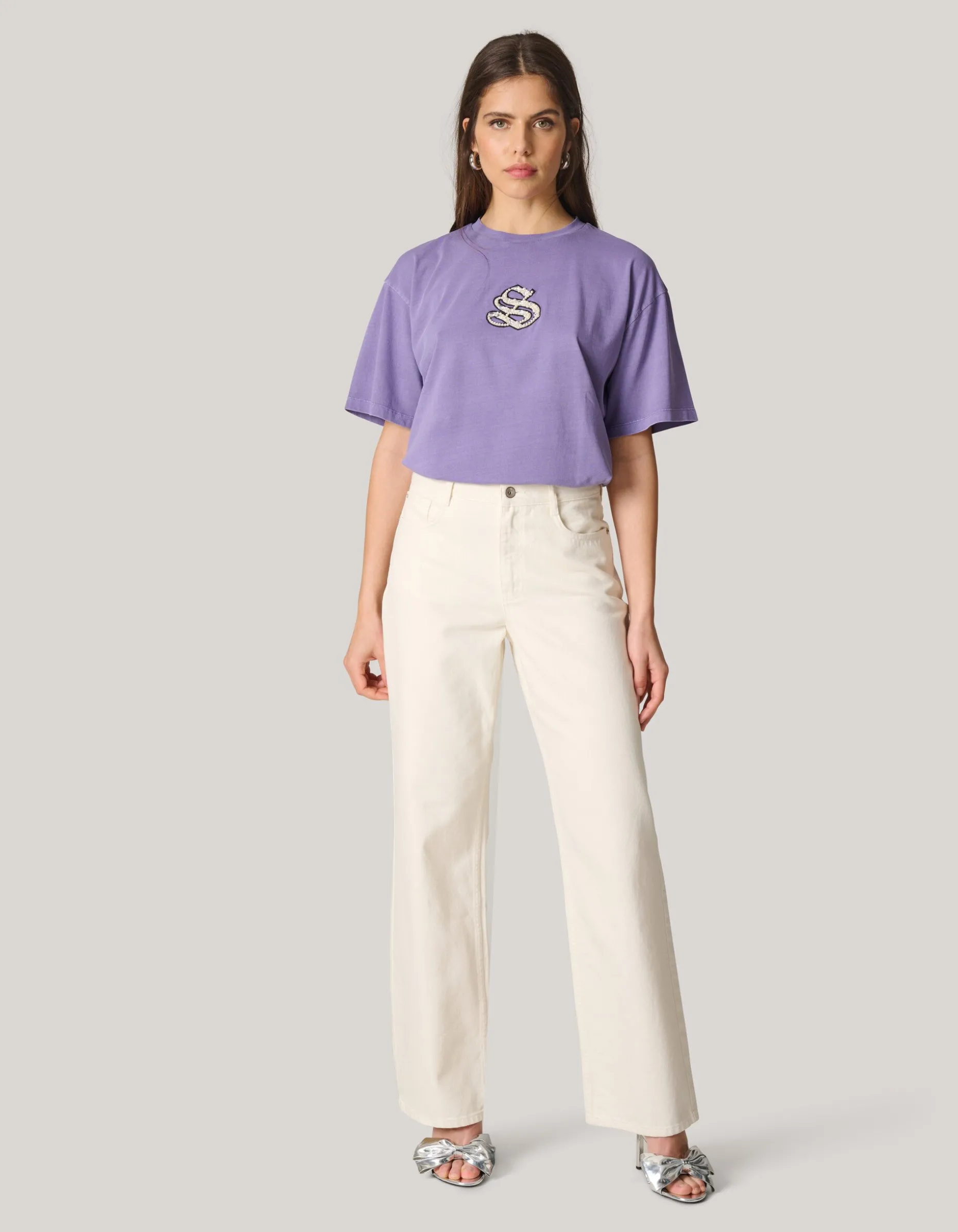 Washed Shoeby Logo T-shirt Paars