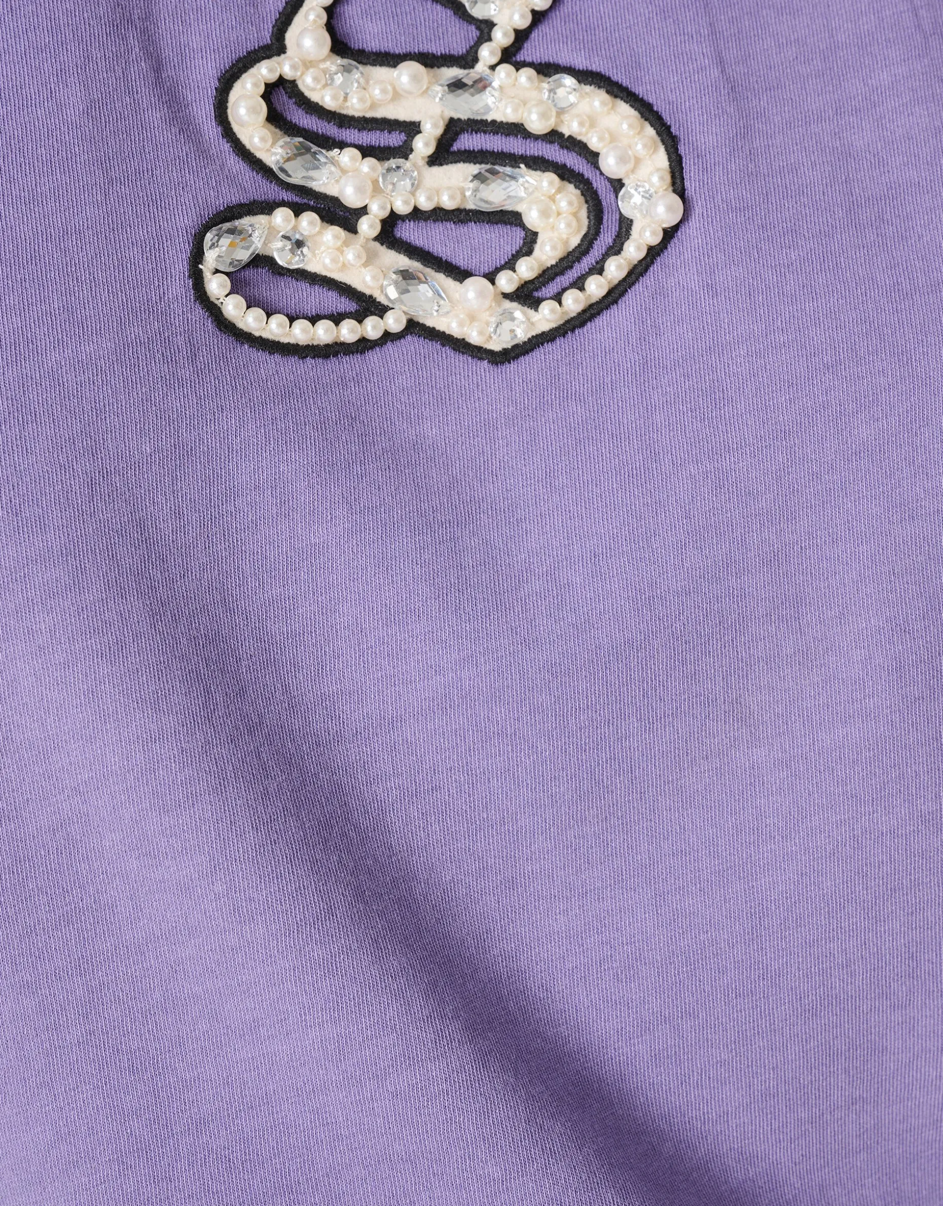 Washed Shoeby Logo T-shirt Paars