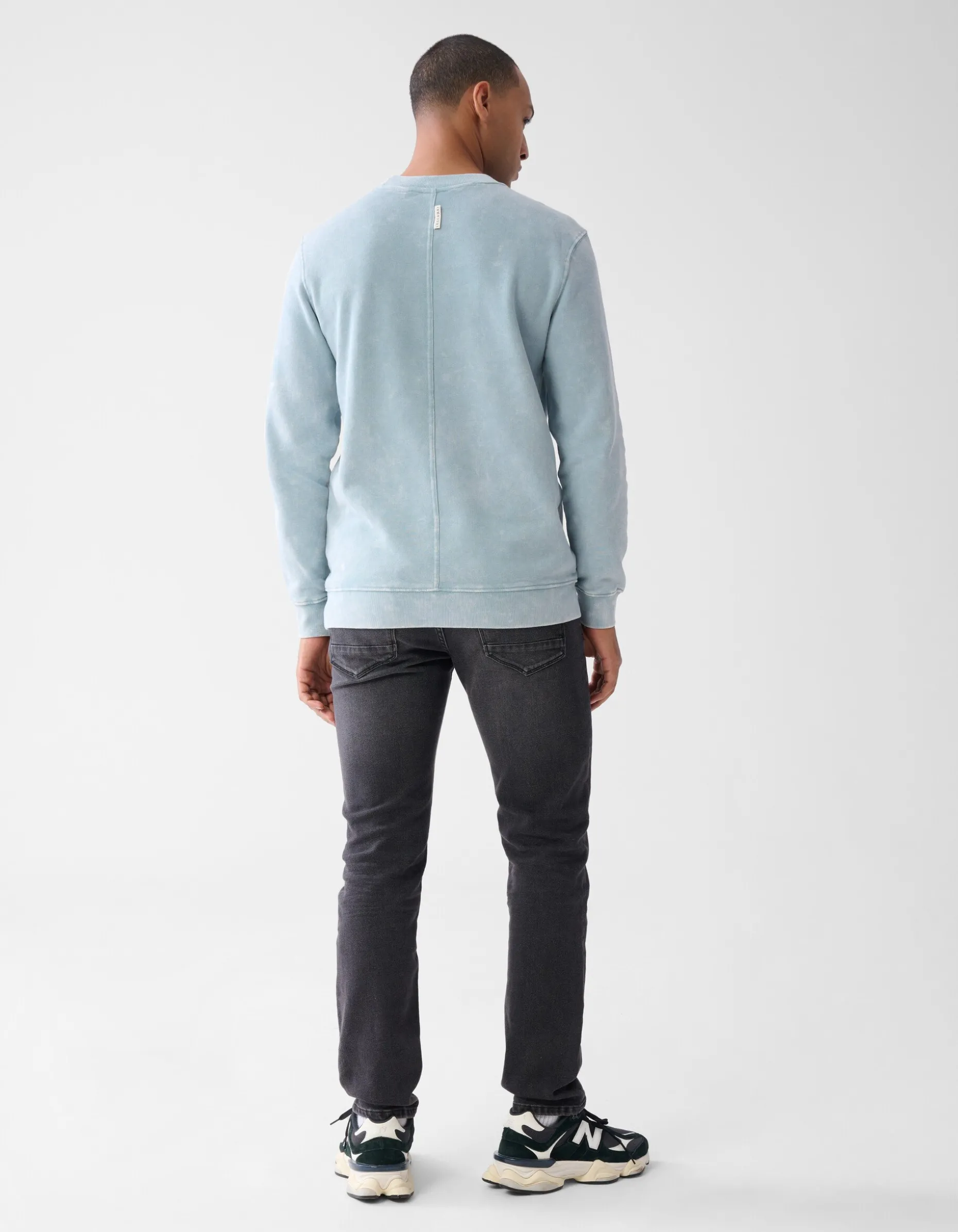 Washed Straight Fit Jeans Zwart L32