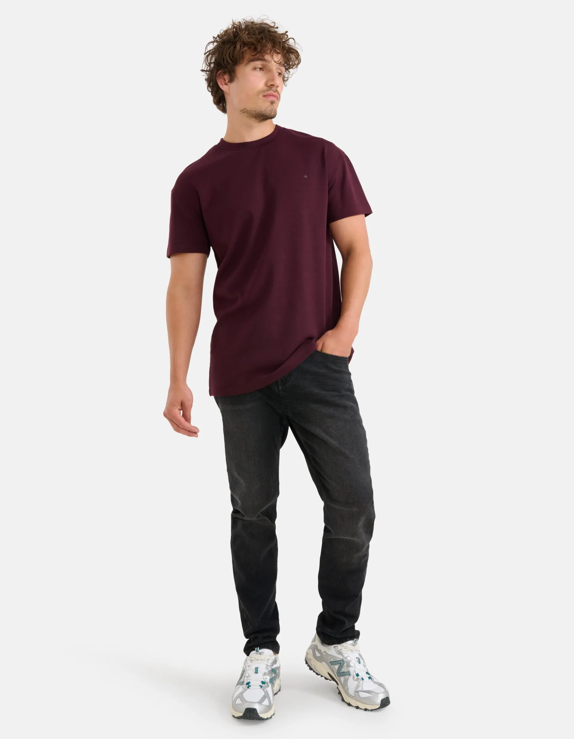 Washed Tapered Fit Jeans Zwart L32