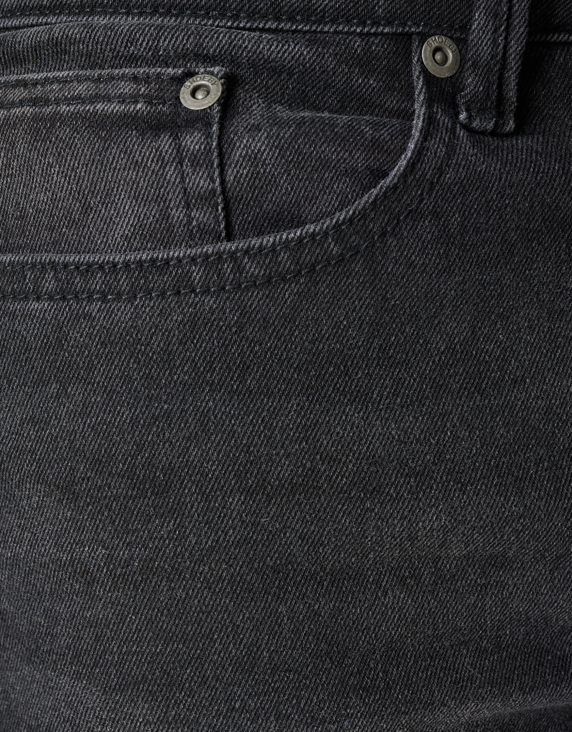 Washed Tapered Fit Jeans Zwart L32