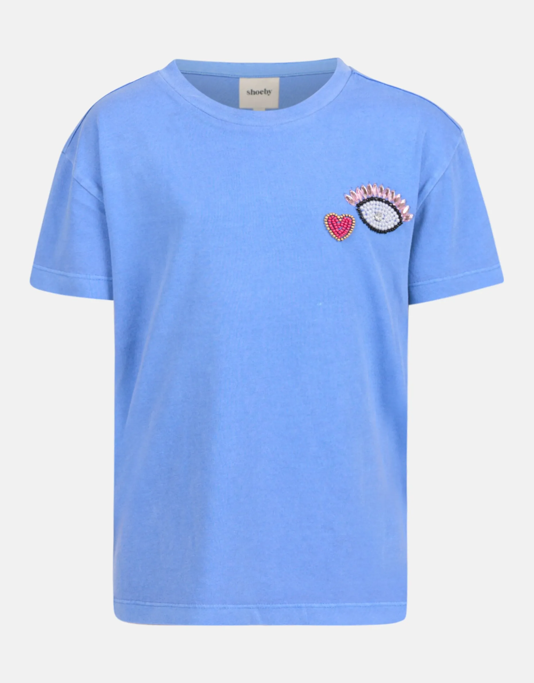 Washed T-shirt Blauw