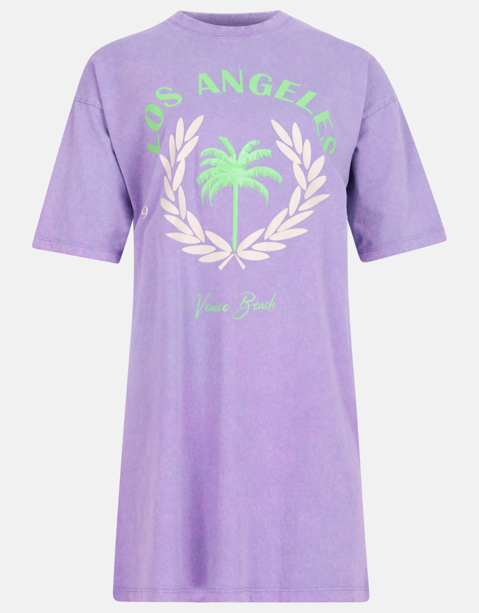 Washed T-shirt Jurk Lichtpaars