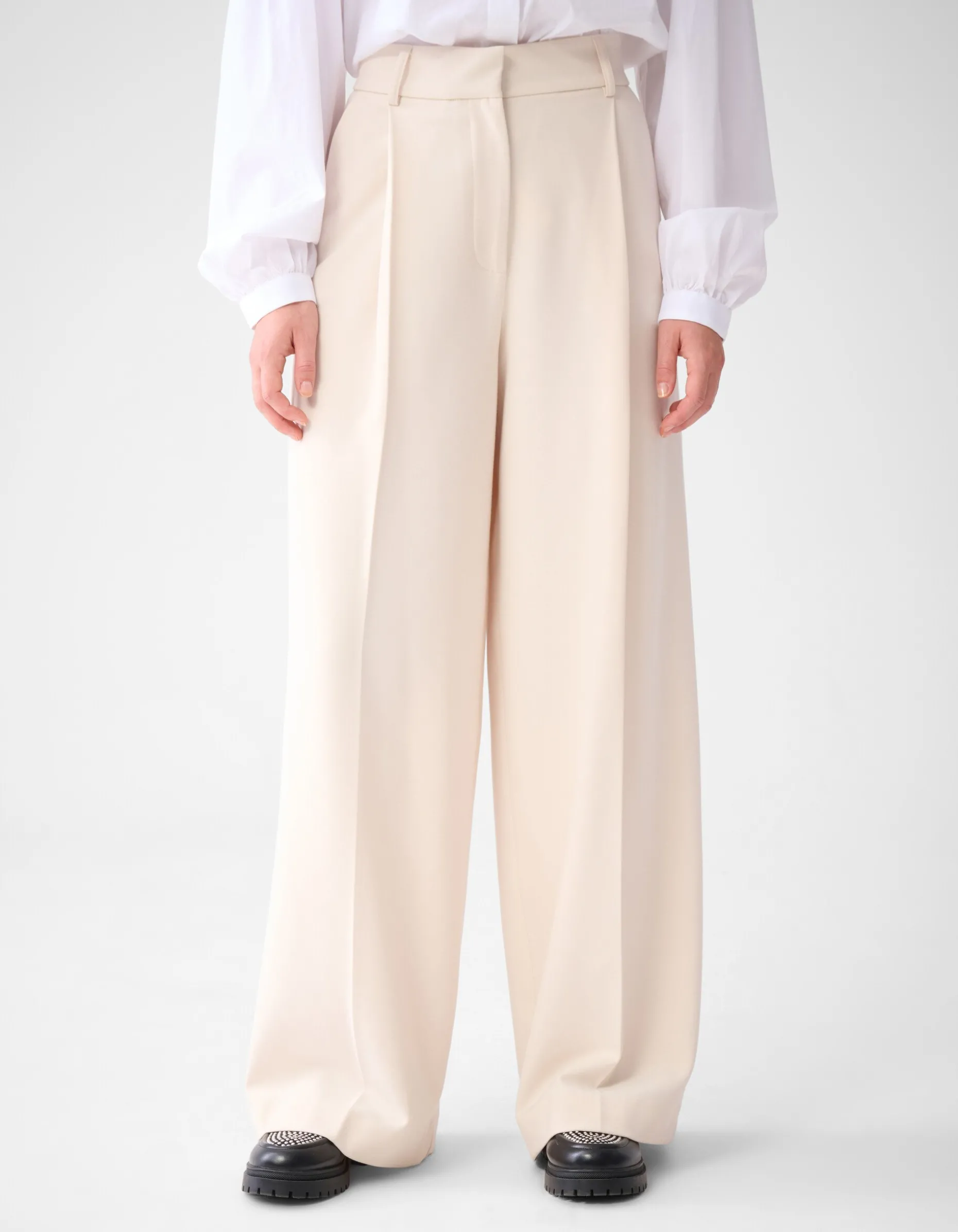 Wide Leg Broek Gebroken Wit By Lonneke