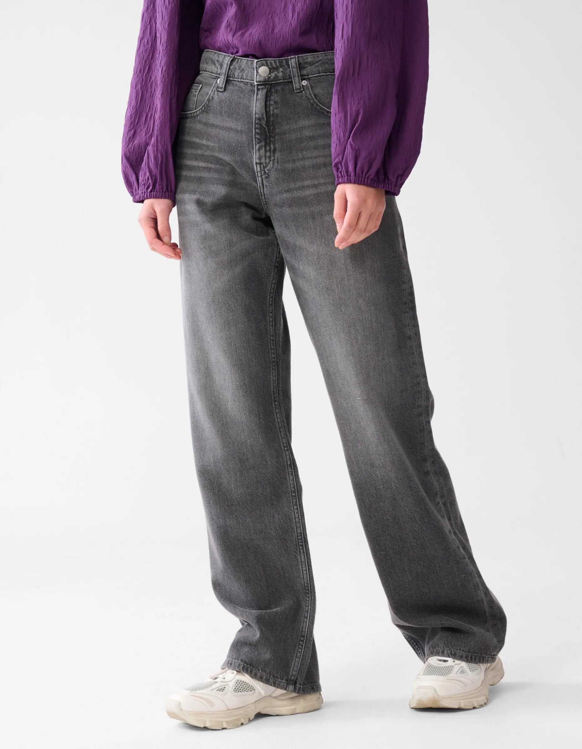 Wide Leg Fit Jeans Grijs