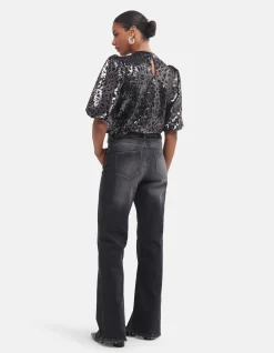 Wide Leg Jeans Donkergrijs By Fred