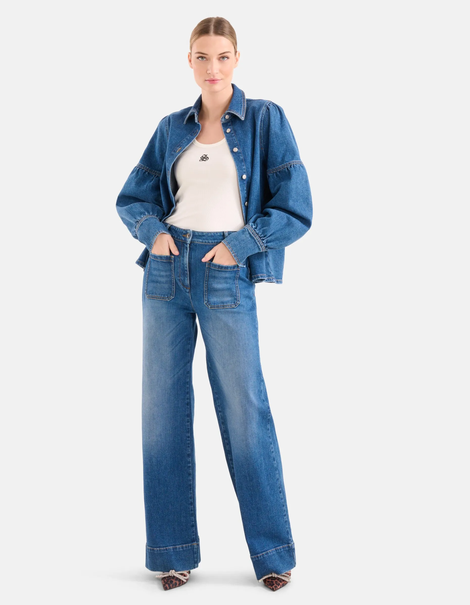 Wide Leg Jeans Mediumstone By Mieke