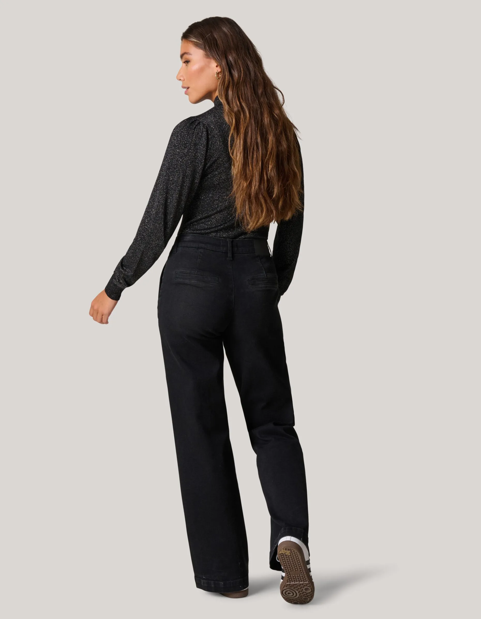 Wide Leg Jeans Zwart