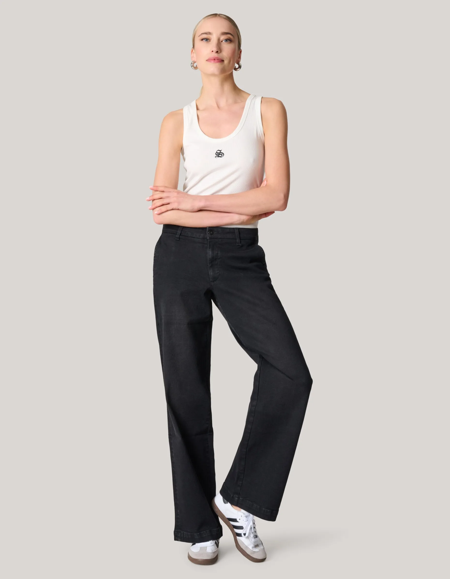Wide Leg Jeans Zwart