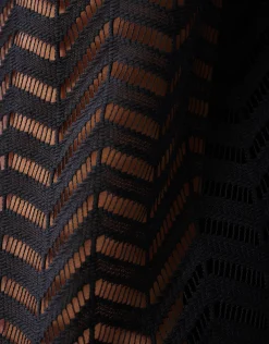 Zigzag Kanten Blouse Zwart