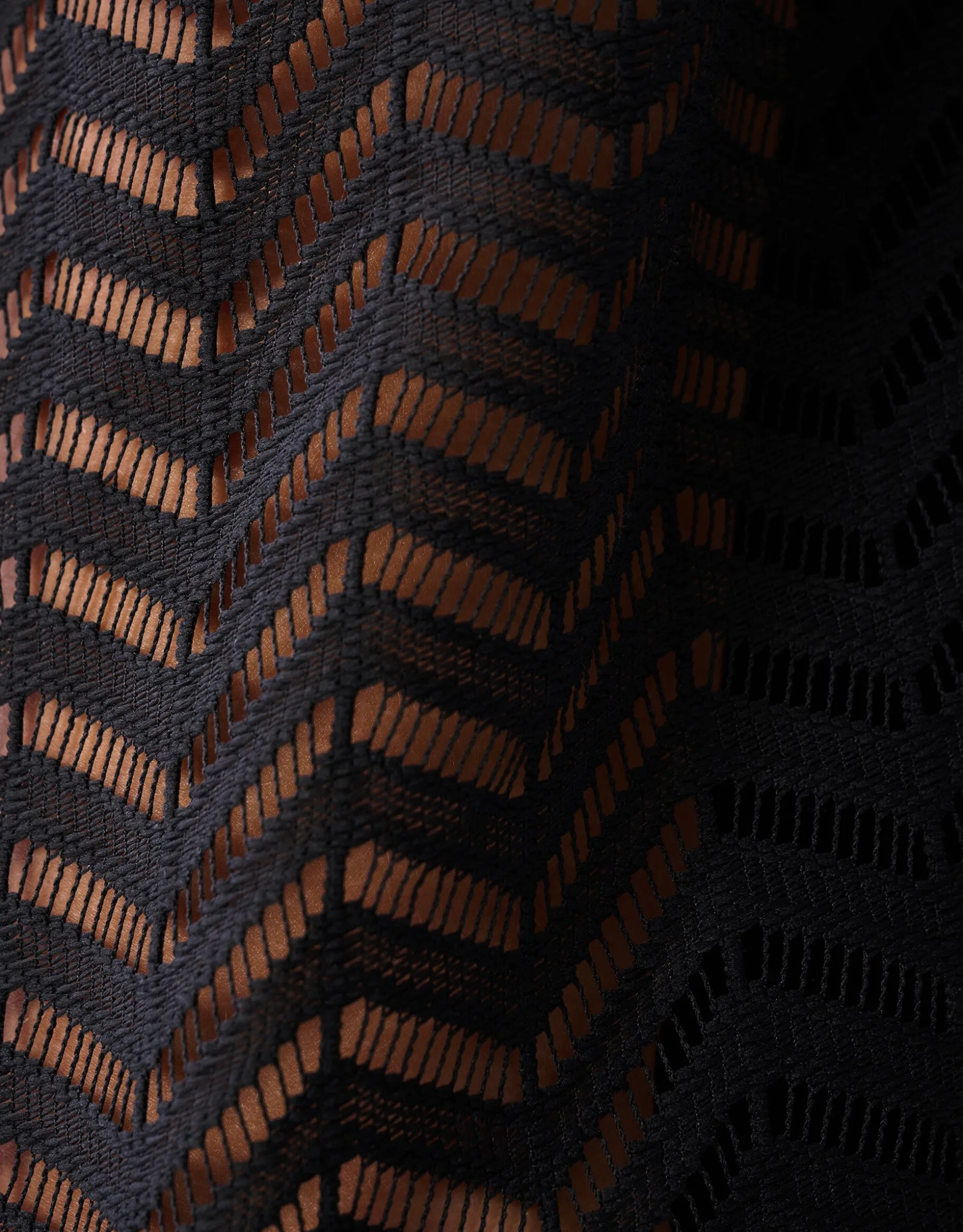 Zigzag Kanten Blouse Zwart