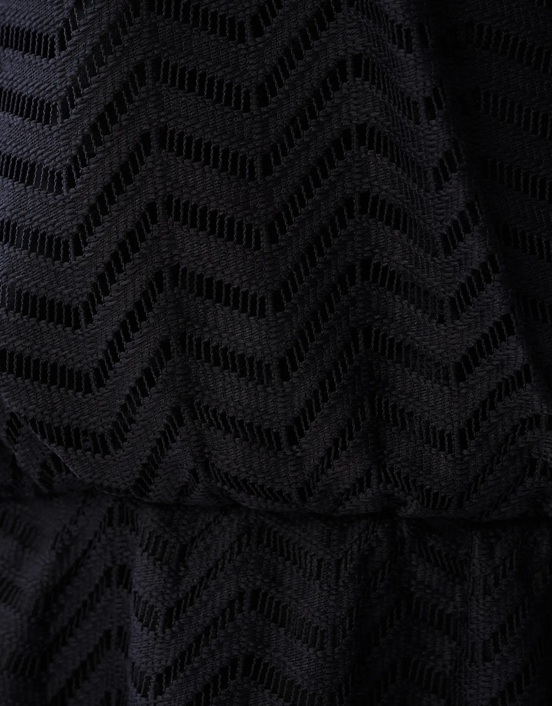Zigzag Kanten Mini Jurk Zwart